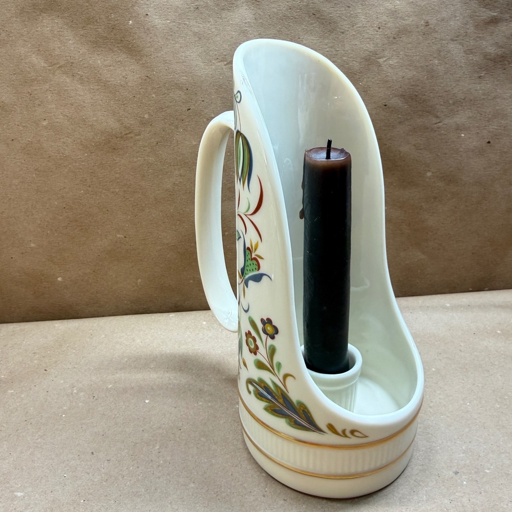 Lenox Nantucket Chamber Candle Holder 24K Gold Hand Decorated USA Lenox